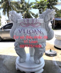 Lư hương tròn đá cẩm thạch