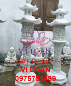 Cột đèn đá trang trí đá cẩm