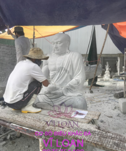 tượng la hán đá cẩm thạch trắng